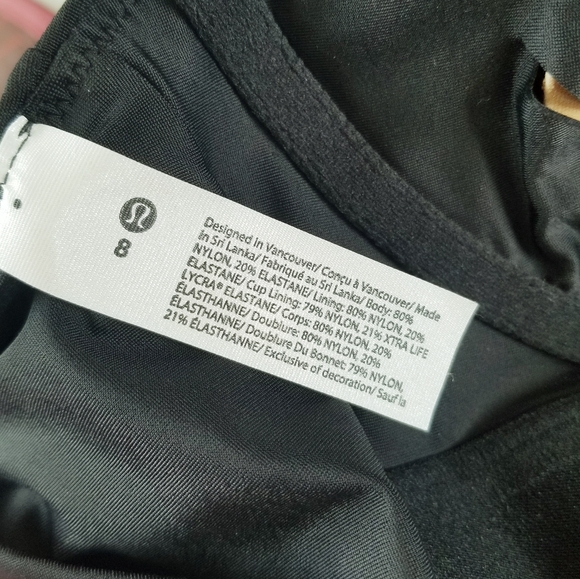 Lululemon Waterside Square Neck One Piece Swim Bikini Black Athletic NWT sz 8 - Picture 6 of 12